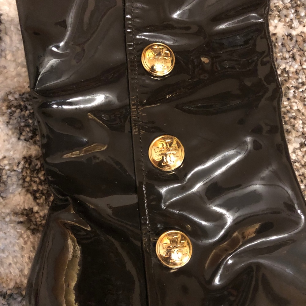 Tory Burch Madison Brown Patent Boots Size 11 - Picture 2 of 8
